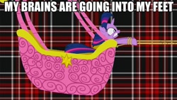 Size: 960x540 | Tagged: safe, derpibooru import, edit, edited screencap, screencap, twilight sparkle, pony, unicorn, the return of harmony, female, gone to plaid, hot air balloon, image macro, impact font, ludicrous speed, mare, plaid, solo, spaceballs the tag, twinkling balloon