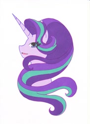 Size: 1275x1750 | Tagged: safe, artist:ocean-drop, starlight glimmer, pony, unicorn, bust, portrait, solo