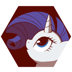 Size: 600x600 | Tagged: safe, artist:coma392, rarity, pony, unicorn, female, hexagon, mare, pixiv, simple background, solo