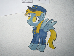 Size: 1681x1287 | Tagged: safe, artist:punksweet, derpy hooves, pegasus, pony, colored sketch, female, mailpony, mare, papercraft, solo