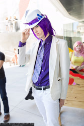 Size: 1365x2048 | Tagged: artist needed, safe, rarity, human, 2014, cart, convention, cosplay, fanimecon, hat, irl, irl human, necktie, photo