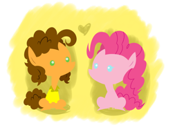 Size: 1024x768 | Tagged: safe, artist:fillyblue, cheese sandwich, pinkie pie, earth pony, pony, pinkie pride, cheesepie, female, heart, male, pointy ponies, shipping, straight