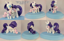 Size: 1600x1030 | Tagged: safe, artist:aachi-chan, rarity, sweetie belle, pony, unicorn, figurine, sculpture, sweetielove