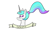 Size: 2500x1519 | Tagged: safe, artist:gustav tremendous, princess celestia, alicorn, pony, female, horn, mare, multicolored mane, old banner, solo, white coat