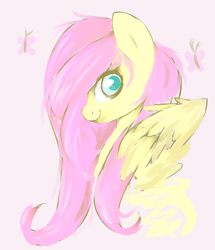 Size: 900x1046 | Tagged: safe, artist:fikakorv, fluttershy, pegasus, pony, female, mare, pink mane, solo, yellow coat