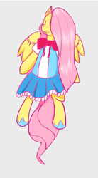 Size: 478x869 | Tagged: safe, artist:cheers, fluttershy, pegasus, pony, clothes, skirt, solo, super lesbian horse rpg