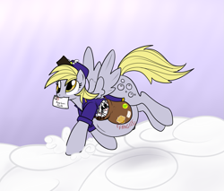 Size: 1179x1005 | Tagged: safe, artist:m-p-l, artist:rusticpony, derpy hooves, pegasus, pony, belly, female, letter, mailmare, mailpony, mare, pregnant, solo