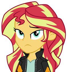 Size: 3056x3253 | Tagged: safe, artist:sketchmcreations, sunset shimmer, dance magic, equestria girls, spoiler:eqg specials, female, frown, raised eyebrow, simple background, transparent background, unamused, vector