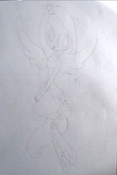 Size: 298x446 | Tagged: safe, artist:background pony #5152, fluttershy, equestria girls, effort, made by an eleven year old, traditional art