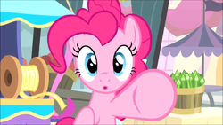 Size: 854x480 | Tagged: safe, pinkie pie, earth pony, pony, pinkie pride, female, fourth wall, mare, pink coat, pink mane, solo