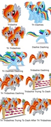 Size: 490x1200 | Tagged: safe, derpibooru import, rainbow dash, oc, oc:tridashie, pegasus, pony, female, image macro, know the difference, mare, meme, simple background, text, vector, white background, word avalanche