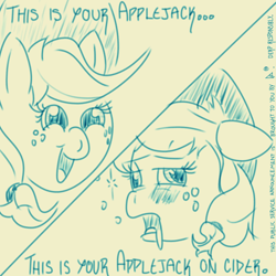 Size: 2500x2500 | Tagged: safe, artist:doggonepony, applejack, earth pony, pony, drunk aj 365, female, mare, monochrome