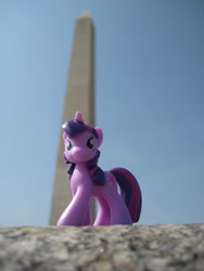 Size: 768x1024 | Tagged: safe, artist:choedan-kal, derpibooru import, twilight sparkle, figure, irl, photo, ponies around the world, solo, toy, washington monument