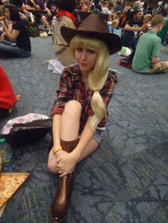 Size: 960x1280 | Tagged: safe, applejack, human, cosplay, fan expo canada, irl, irl human, photo