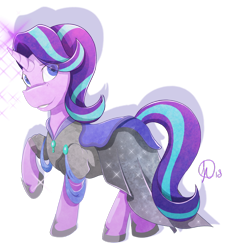 Size: 1024x1140 | Tagged: safe, artist:krakograff, artist:scarabdynasty1, artist:sirius-sdz, starlight glimmer, pony, unicorn, clothes, dress, female, horn, looking at you, mare, shadow, simple background, solo, transparent background