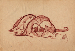 Size: 2083x1434 | Tagged: safe, artist:fluttershythekind, fluttershy, pegasus, pony, blanket, sad, sketch, solo