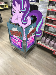 Size: 768x1024 | Tagged: safe, starlight glimmer, pony, unicorn, /mlp/, boop, exploitable meme, female, glimmerposting, irl, mare, meme, photo, ponies in real life, self-boop, wow! glimmer