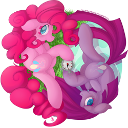 Size: 1699x1700 | Tagged: safe, artist:falleninthedark, pinkie pie, earth pony, pony, crying, duality, pinkamena diane pie, stopwatch