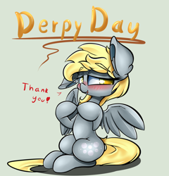 Size: 2400x2500 | Tagged: safe, artist:madacon, derpy hooves, pegasus, pony, blushing, derpy day, derpy day 2015, female, mare, solo