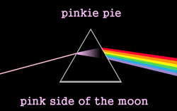 Size: 1600x1000 | Tagged: safe, artist:assinio, pinkie pie, pony, album cover, hipgnosis, no pony, parody, pink floyd, ponified, ponified album cover, the dark side of the moon