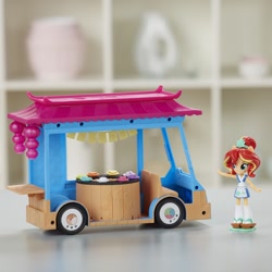 Size: 800x800 | Tagged: safe, sunset shimmer, equestria girls, doll, equestria girls minis, food, food truck, japanese, merchandise, sunset sushi, toy, truck