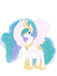 Size: 480x640 | Tagged: safe, artist:hiddencannon, princess celestia, alicorn, pony, simple background, solo, spread wings