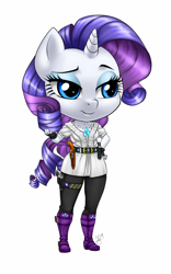 Size: 500x801 | Tagged: safe, artist:pia-sama, rarity, anthro, comic:rogue diamond, chibi, solo