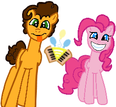 Size: 236x217 | Tagged: safe, artist:kitsamoon, cheese sandwich, pinkie pie, earth pony, pony, pinkie pride, female, male, mare, stallion