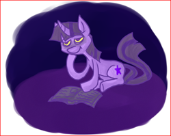 Size: 500x397 | Tagged: safe, artist:ghost, derpibooru import, twilight sparkle, book, simple background, solo