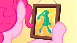 Size: 854x480 | Tagged: safe, pinkie pie, earth pony, pony, pinkie pride, artist unknown (spongebob episode), bold and brash, exploitable meme, meme, solo, spongebob squarepants, squidward tentacles