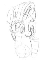 Size: 599x791 | Tagged: safe, artist:tanmansmantan, rarity, pony, unicorn, monochrome, sketch, solo