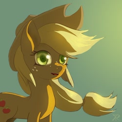 Size: 700x701 | Tagged: safe, artist:raikoh, applejack, earth pony, pony, bust, looking at you, portrait, solo