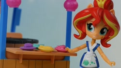 Size: 1280x720 | Tagged: safe, sunset shimmer, equestria girls, doll, equestria girls minis, eqventures of the minis, food, food truck, japanese, merchandise, solo, sunset sushi, toy, truck