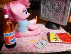 Size: 4288x3216 | Tagged: safe, artist:hammer42, pinkie pie, brushable, irl, pepsi, photo, product placement, solo, toy