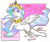 Size: 4200x3500 | Tagged: safe, artist:gigandjett, princess celestia, alicorn, pony, crown, female, horn, mare, multicolored mane, multicolored tail, solo, white coat, white wings, wings