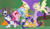 Size: 1450x850 | Tagged: safe, artist:dm29, derpibooru import, applejack, flash sentry, fluttershy, pinkie pie, rainbow dash, rarity, spike, twilight sparkle, twilight sparkle (alicorn), alicorn, bat pony, pony, apple, backwards cutie mark, bad end, eyes on the prize, female, flashlight, flutterbat, halloween, hug, male, mane seven, mane six, mare, nightmare night, on back, pounce, pumpkin, shipping, skeleton, straight, sweet apple acres, twibat