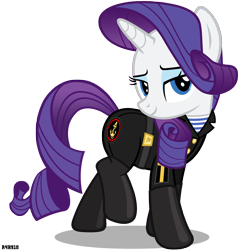 Size: 3000x3000 | Tagged: safe, artist:a4r91n, rarity, pony, unicorn, bedroom eyes, clothes, military uniform, navy, pose, sergeant, simple background, solo, soviet, transparent background, uniform, vector