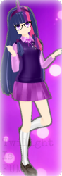 Size: 252x720 | Tagged: safe, artist:rinxneruxd, derpibooru import, twilight sparkle, 3d, glasses, humanized, mmd, solo