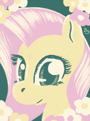 Size: 600x804 | Tagged: safe, artist:bronybiscuitbites, fluttershy, pegasus, pony, female, flower, mare, solo