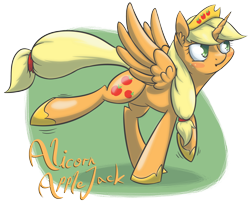 Size: 3184x2592 | Tagged: safe, artist:silverblazebrony, applejack, alicorn, pony, alicornified, applecorn, race swap, solo