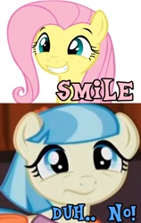 Size: 337x532 | Tagged: safe, coco pommel, fluttershy, pegasus, pony, comic, female, mare, smiling