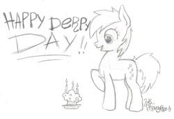 Size: 1024x704 | Tagged: safe, artist:theo46, derpy hooves, pegasus, pony, derpy day, derpy day 2015, female, mare, monochrome, solo