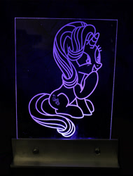 Size: 3352x4408 | Tagged: safe, artist:steeph-k, starlight glimmer, pony, unicorn, acrylic plastic, craft, etching, laughing, led, solo, traditional art