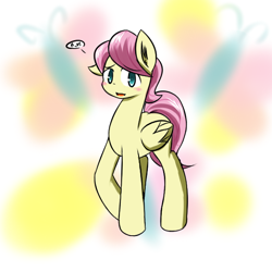 Size: 600x600 | Tagged: safe, artist:ranban, butterscotch, fluttershy, pegasus, pony, pixiv, rule 63, solo