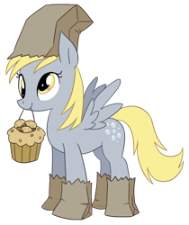 Size: 1002x1193 | Tagged: safe, artist:sharky, derpy hooves, pegasus, pony, female, mare, paper bag, paper bag wizard, solo