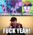 Size: 640x668 | Tagged: safe, derpibooru import, edit, edited screencap, screencap, constance, twilight sparkle, bird, pony, unicorn, boast busters, friendship is magic, lesson zero, caption, female, fuck yeah, glowing horn, grin, image macro, impact font, magic, mare, messy mane, multeity, nest, nostalgia critic, sparkle sparkle sparkle, thomas and the magic railroad, tongue out, twilight snapple, vulgar