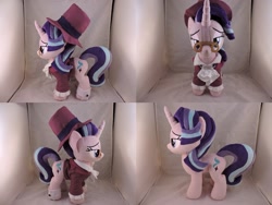 Size: 1597x1199 | Tagged: safe, artist:little-broy-peep, snowfall frost, starlight glimmer, pony, clothes, hat, irl, photo, plushie, solo, top hat