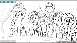 Size: 1920x1080 | Tagged: safe, artist:karine charlebois, screencap, applejack, fluttershy, rainbow dash, rarity, starlight glimmer, earth pony, pegasus, pony, unicorn, horse play, animatic, surprised