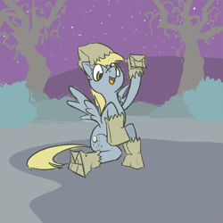 Size: 600x600 | Tagged: safe, artist:acidandgrit, derpy hooves, pegasus, pony, female, mare, nightmare night, paper bag wizard, solo