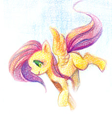 Size: 800x875 | Tagged: safe, artist:mizoreame, fluttershy, pegasus, pony, pixiv, solo, traditional art